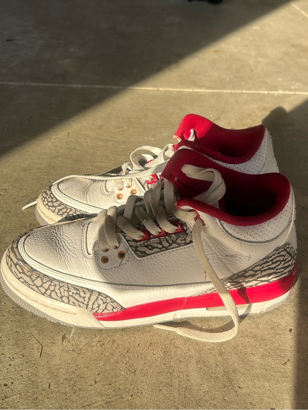 Nike Kids White and Red Retro-Style Sneakers